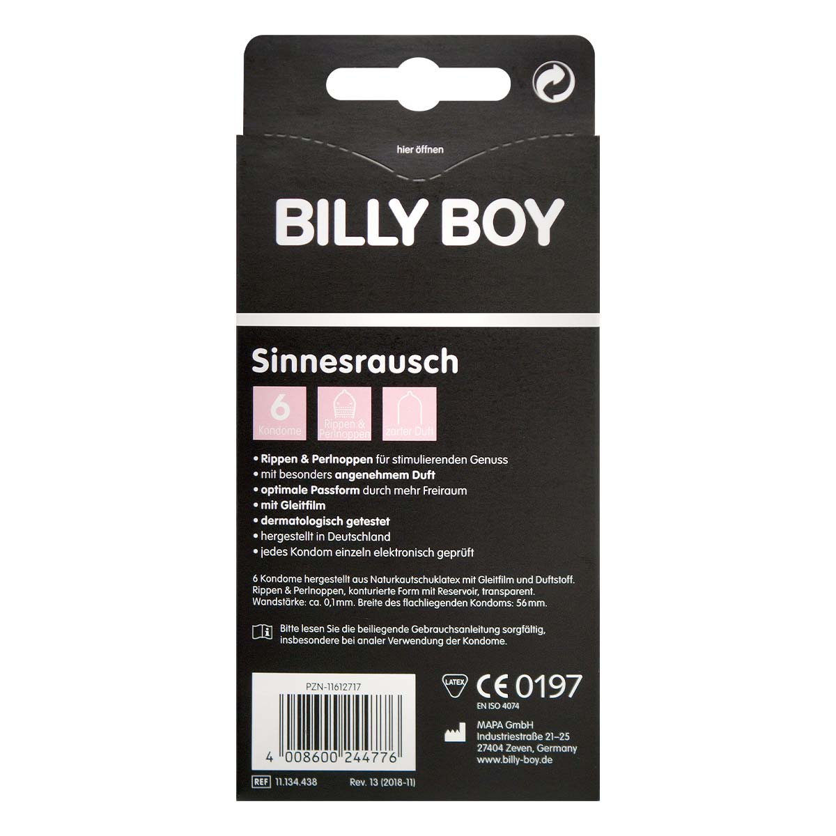 BILLY BOY Sensory Rush 6's Pack Latex Condom-thumb_3