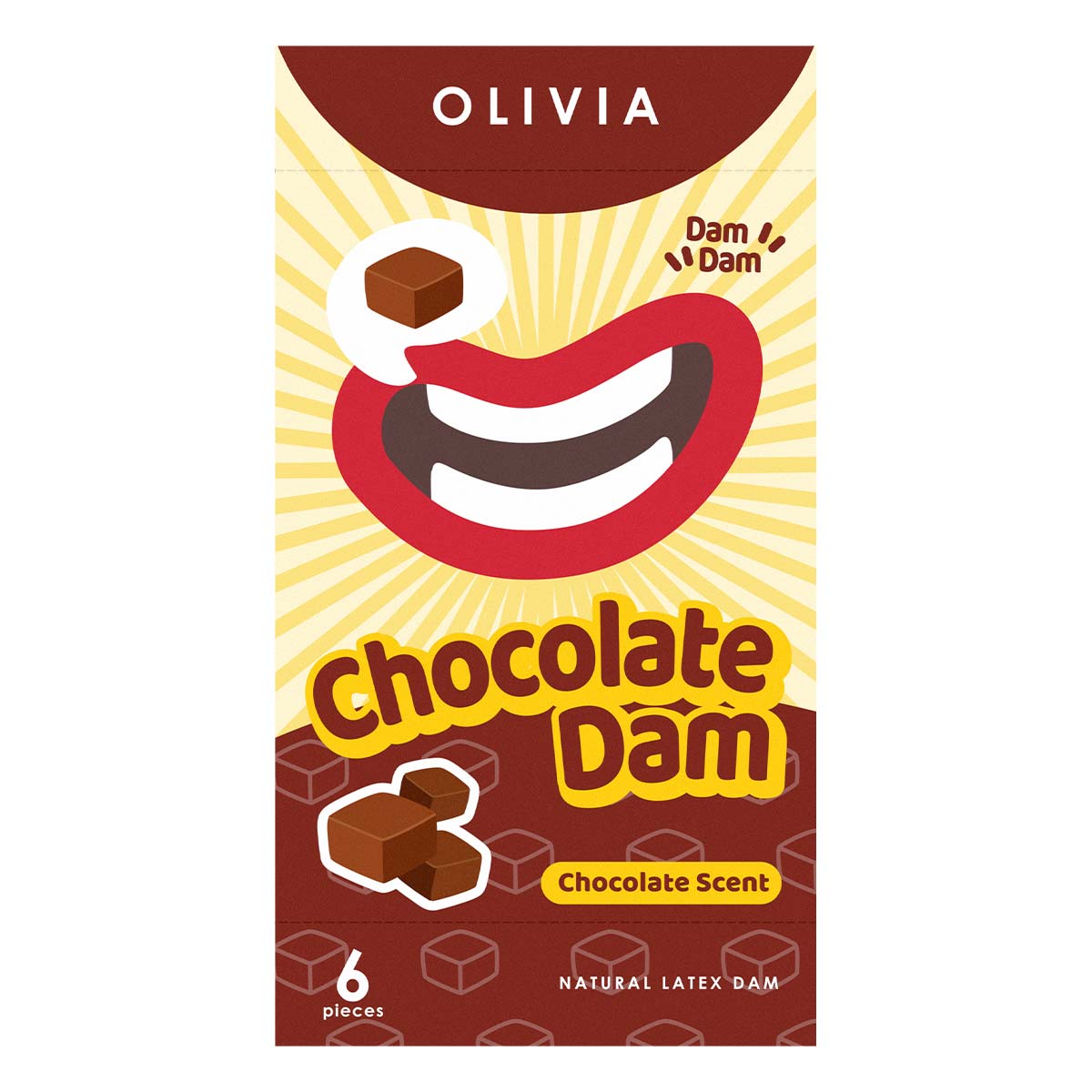 Olivia Chocolate Scent 6's Pack Natural Latex Dams-thumb_2