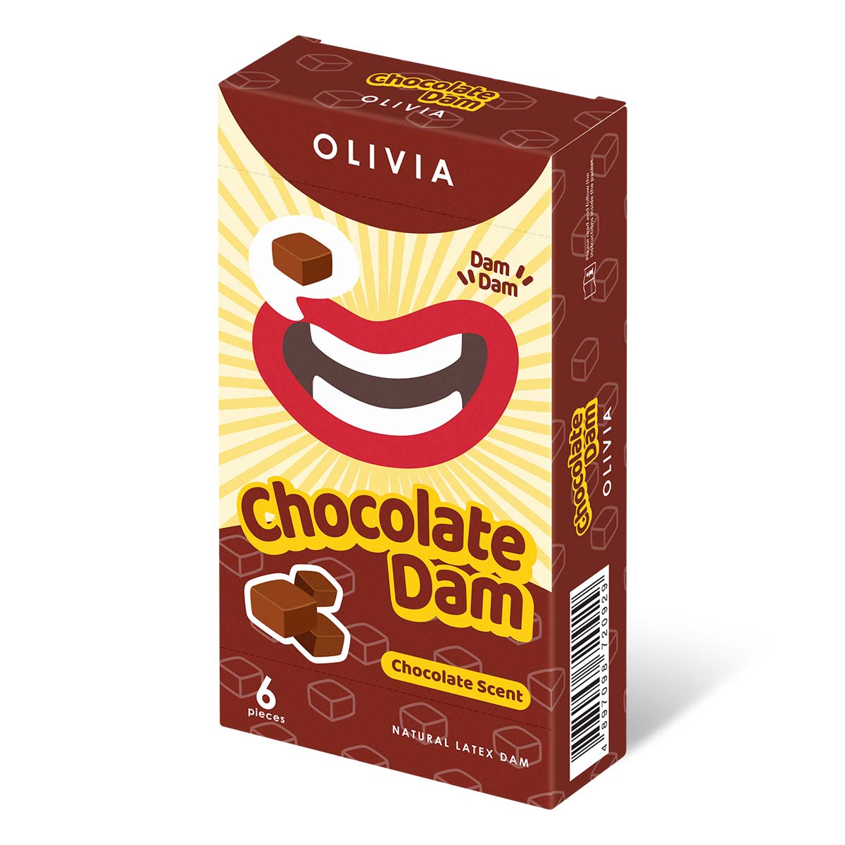 Olivia Chocolate Scent 6's Pack Natural Latex Dams-thumb_1