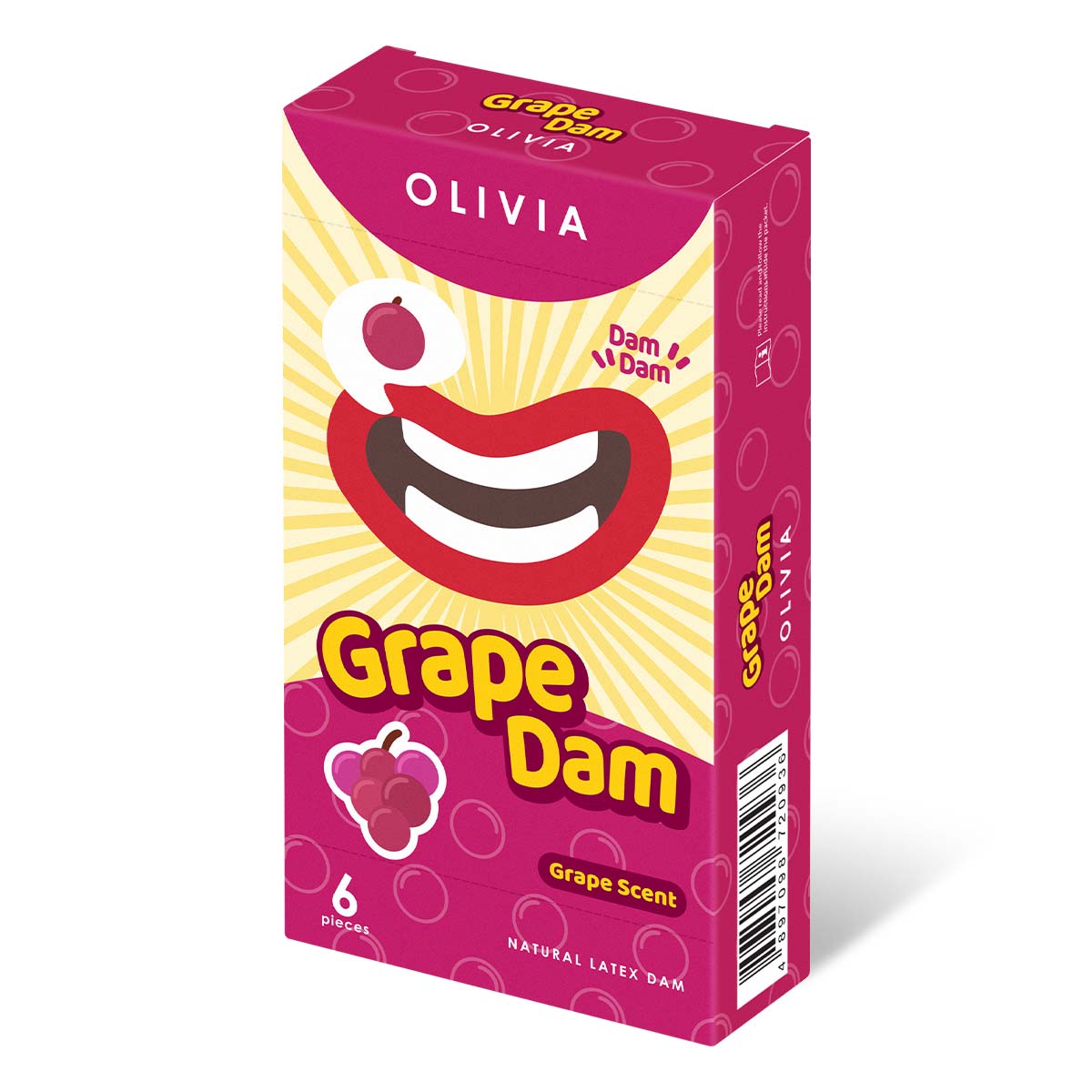 Olivia Grape Scent 6's Pack Natural Latex Dams-thumb