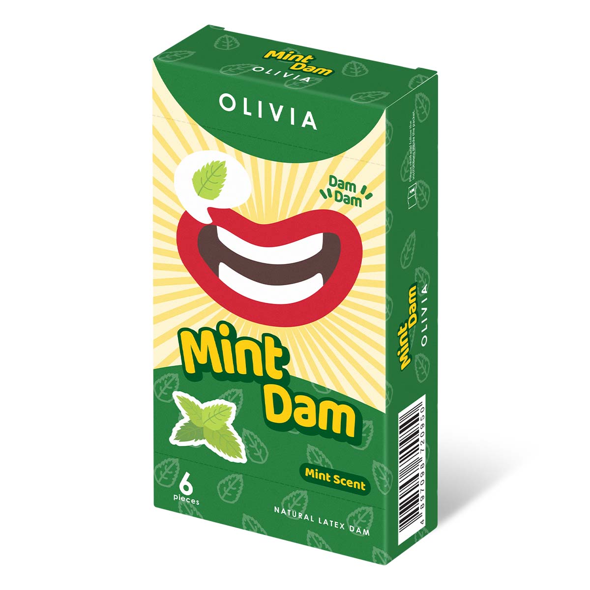 Olivia Mint Scent 6's Pack Natural Latex Dams-thumb_1
