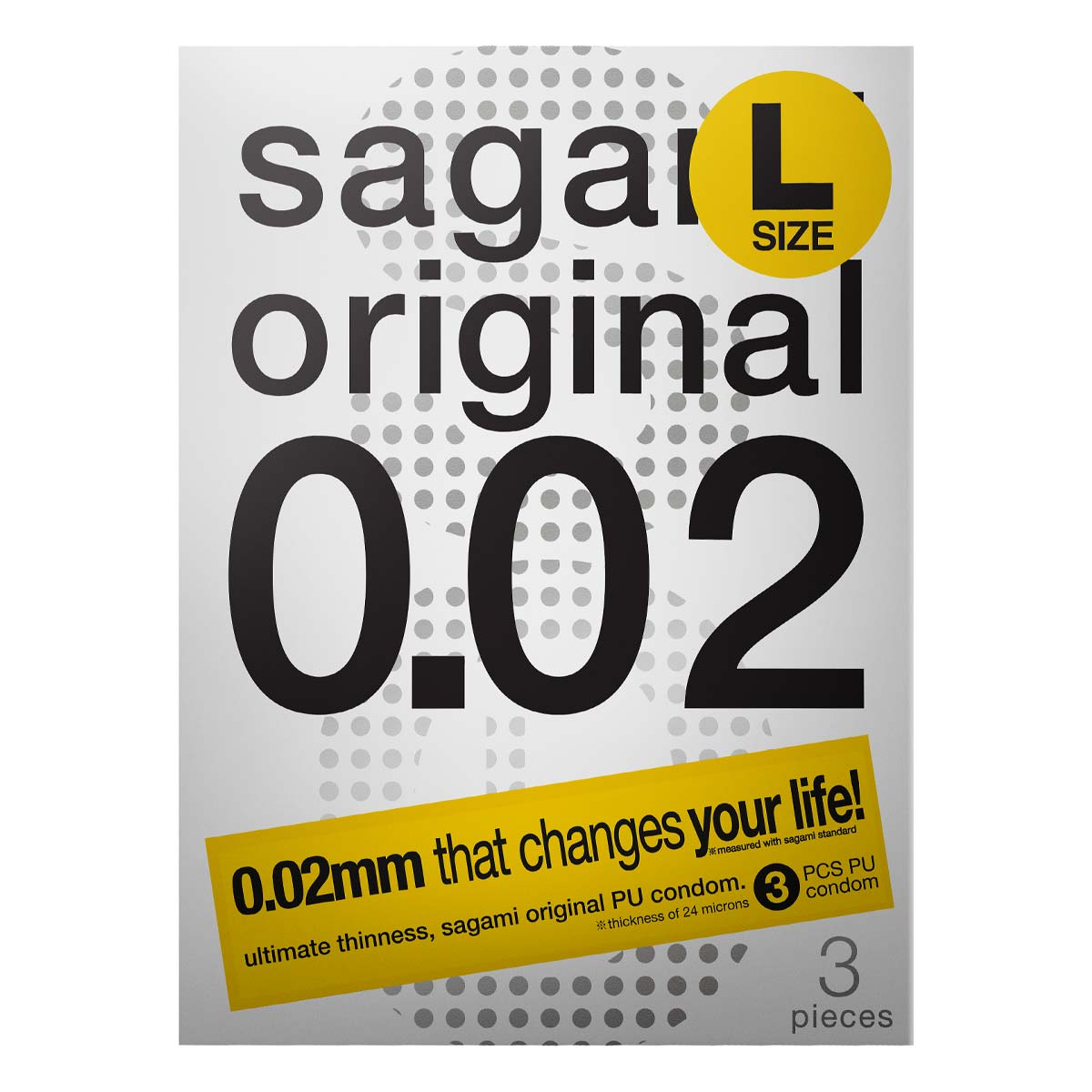 Sagami Original 0.02 L-size (2nd generation) 58mm 3's Pack PU Condom-p_2