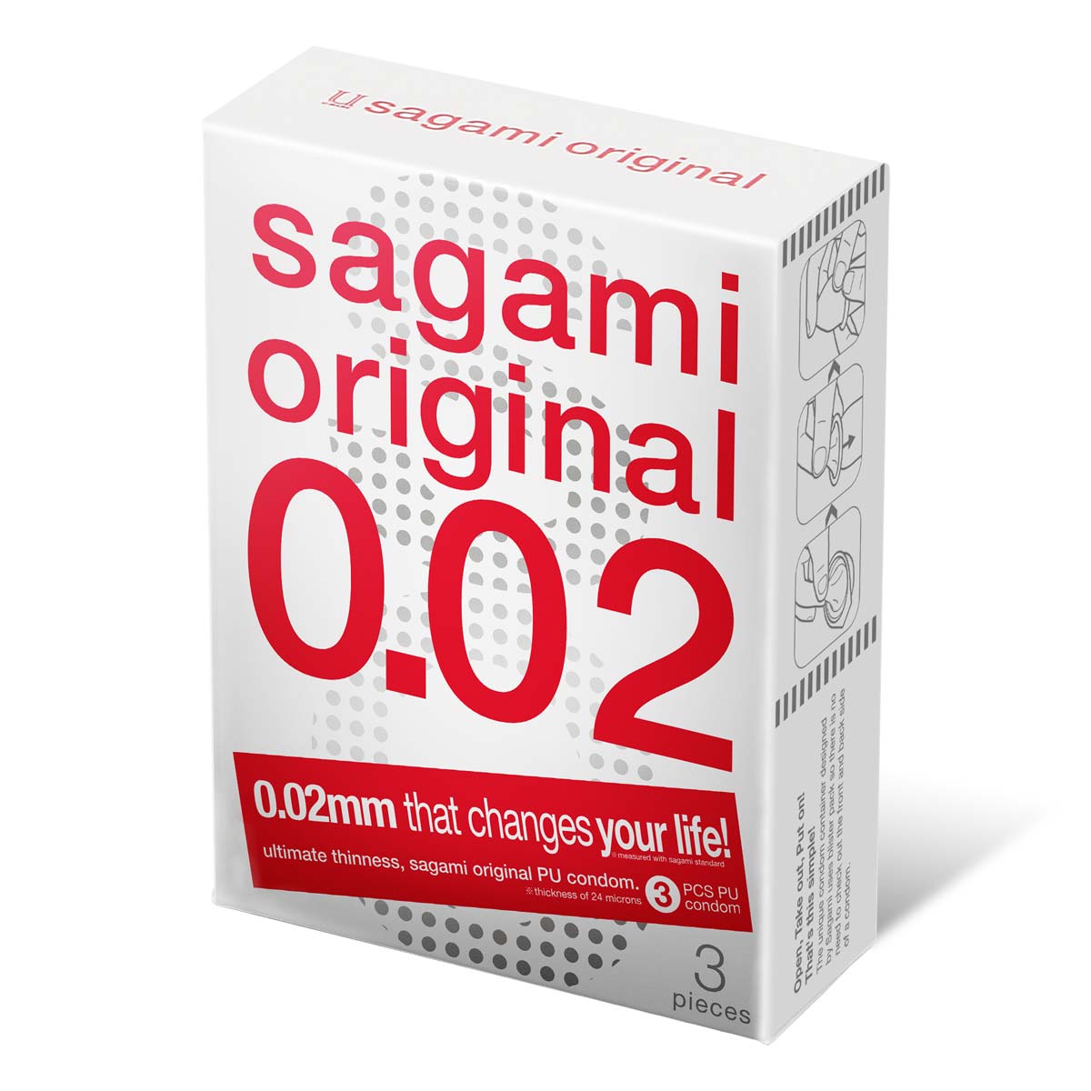 Sagami Original 0.02 (2nd generation) 3's Pack PU Condom-thumb
