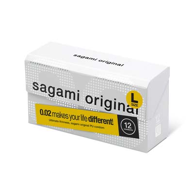 Sagami Original 0.02 L-size (2nd generation) 58mm 12's Pack PU Condom (UK)-thumb