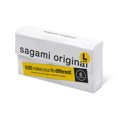 Sagami Original 0.02 L-size (2nd generation) 58mm 6's Pack PU Condom (UK)-thumb