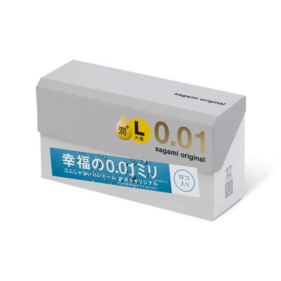 Sagami Original 0.01 L-size Extra Lubricated 12's Pack PU Condom-thumb