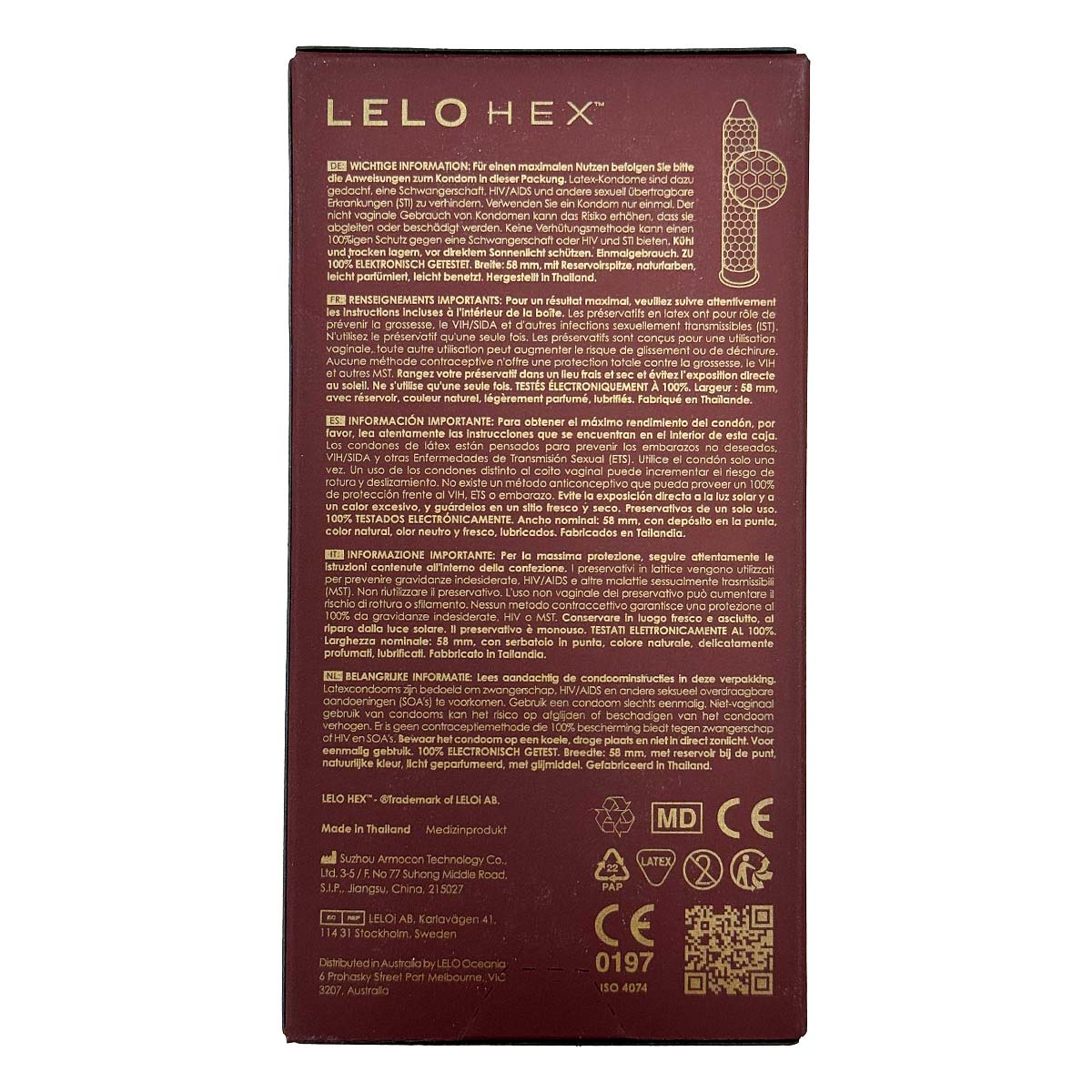 LELO HEX Respect XL Latex Condom 12's Pack-p_3