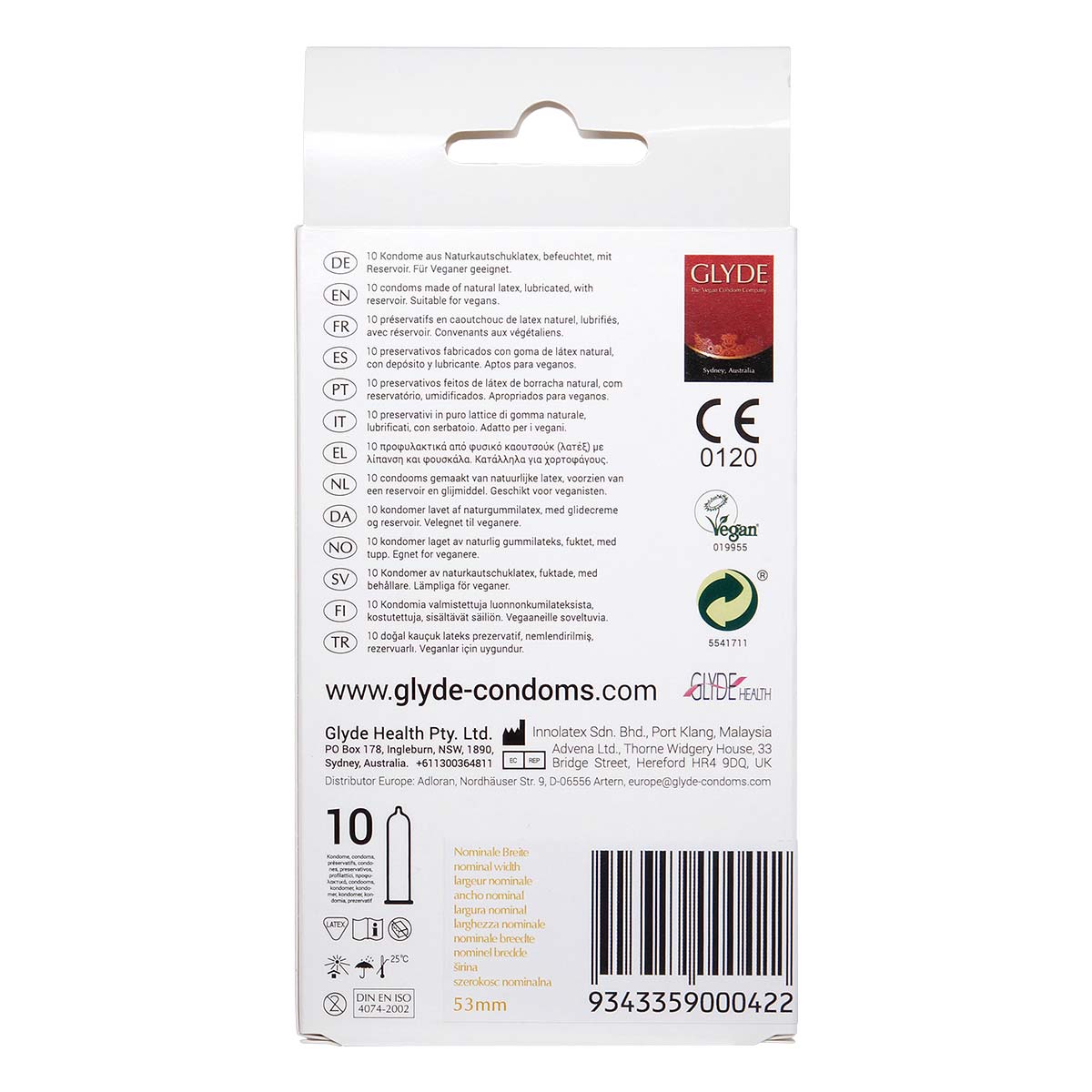 Glyde Vegan Condom Vanilla 10's Pack Latex Condom-thumb_3