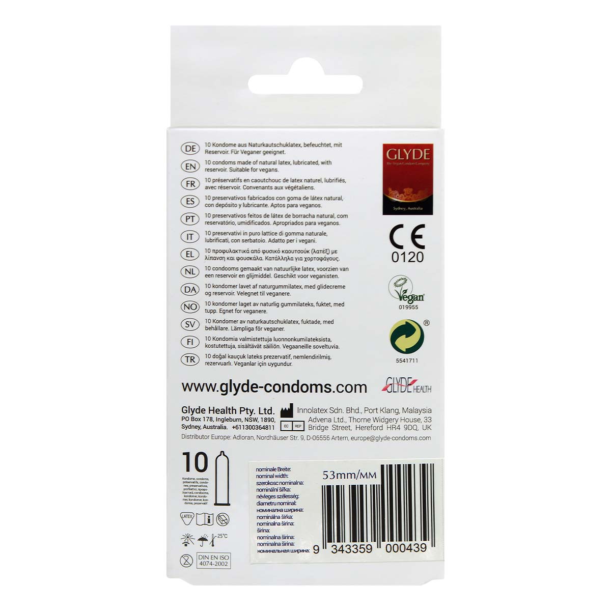 Glyde Vegan Condom Wildberry 10's Pack Latex Condom-thumb_3