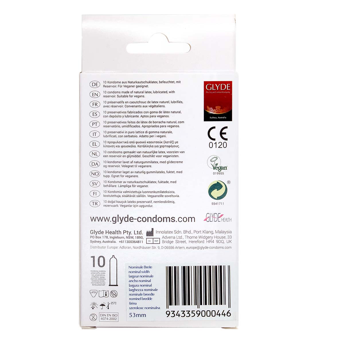 Glyde Vegan Condom Blueberry 10's Pack Latex Condom-p_3