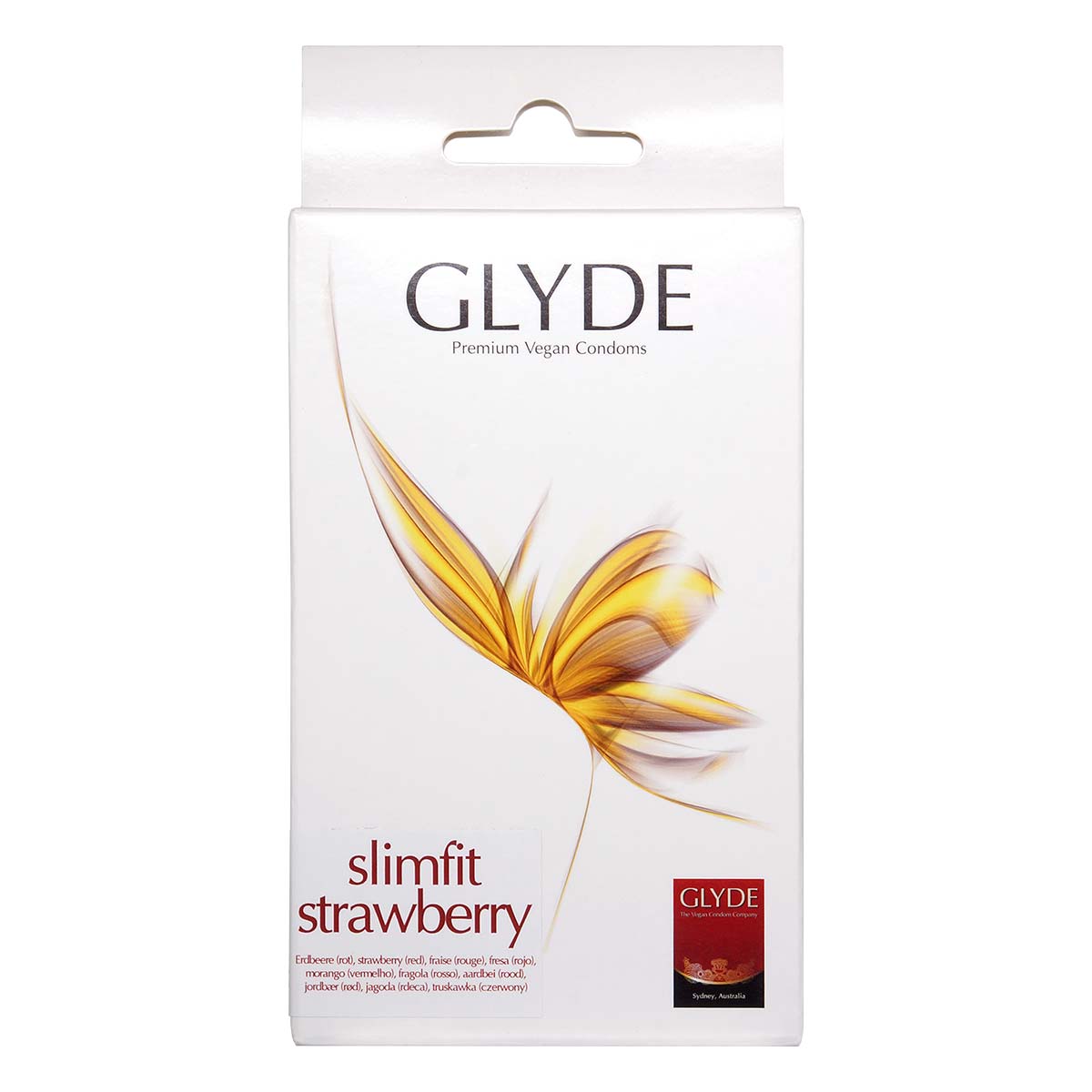 Glyde Vegan Condom Slimfit Strawberry 49mm 10's Pack Latex Condom-thumb_2
