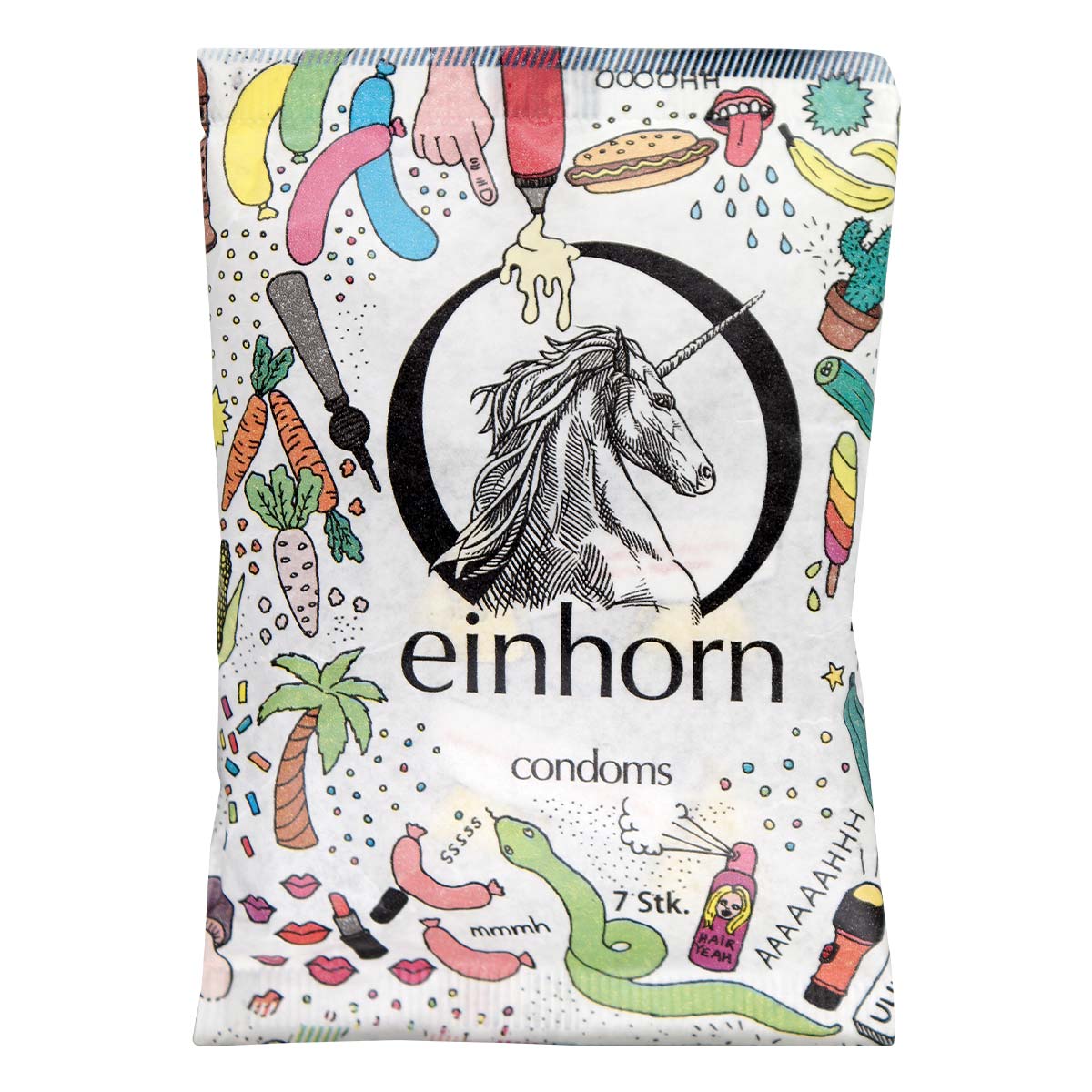 Einhorn Long Object Vegan Condom 7's Pack Latex Condom-thumb_2