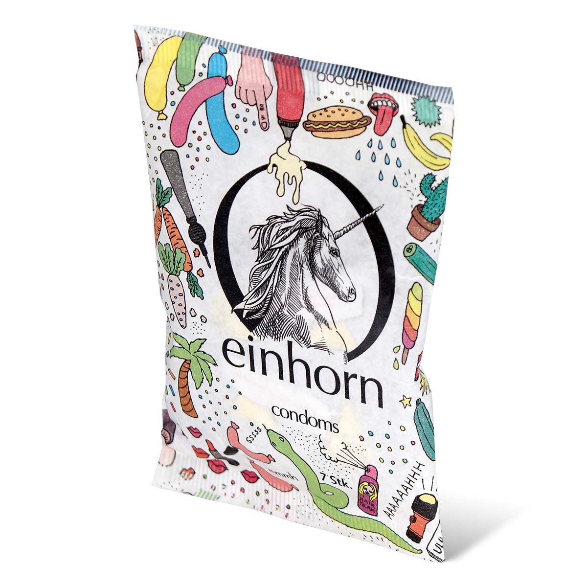 Einhorn Long Object Vegan Condom 7's Pack Latex Condom-thumb_1