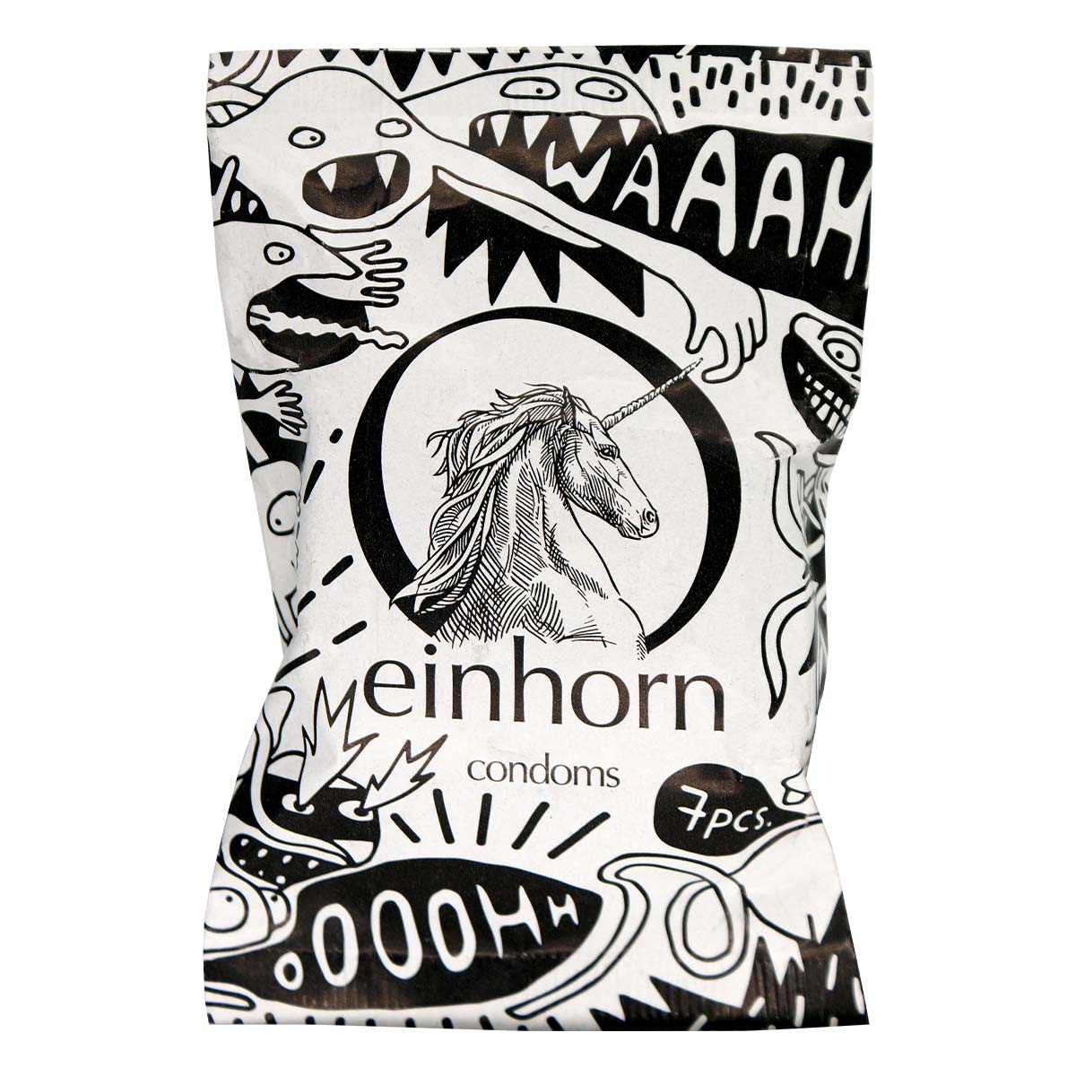 Einhorn White Monster Vegan Condom 7's Pack Latex Condom-p_2