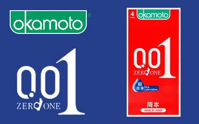 Okamoto 0.01 Rich Lubricative 4's Pack PU Condom-hot
